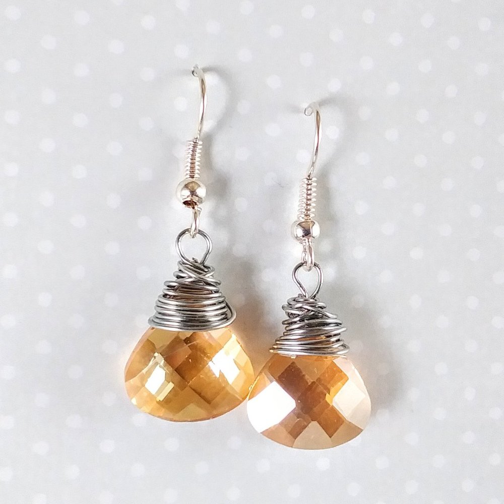 Topaz Teardrop Crystal Earrings